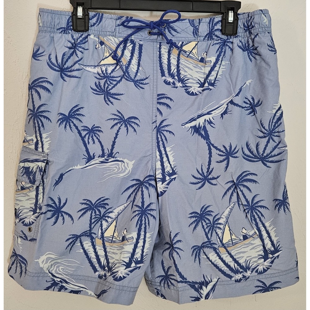 Vintage Polo Sport Ralph Lauren‎ Swim Trunks Mens Size Large Blue Swimsuit Boat